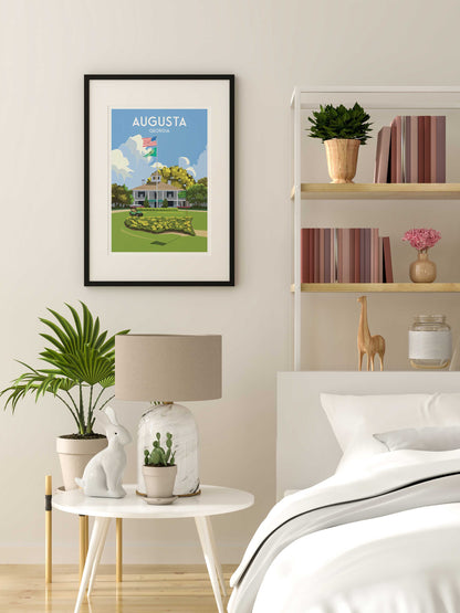 Augusta Golf Print, 18th Hole - Georgia Travel Poster - US Golf Course