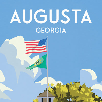 Augusta Golf Print, 18th Hole - Georgia Travel Poster - US Golf Course