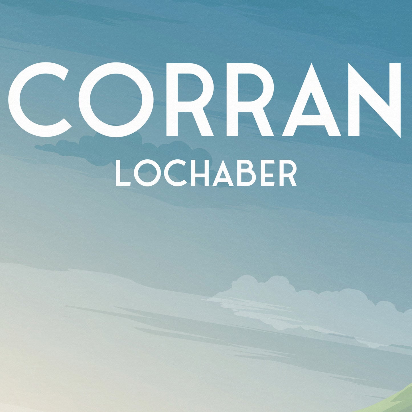 Corran Print - Travel Poster - Corran Point - Loch Hourn - Loch Linnhe - Lochaber - Highlands - Scotland