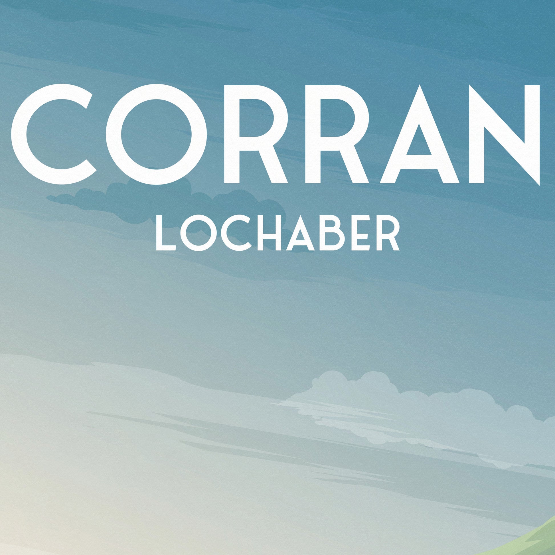 Corran Print - Travel Poster - Corran Point - Loch Hourn - Loch Linnhe - Lochaber - Highlands - Scotland