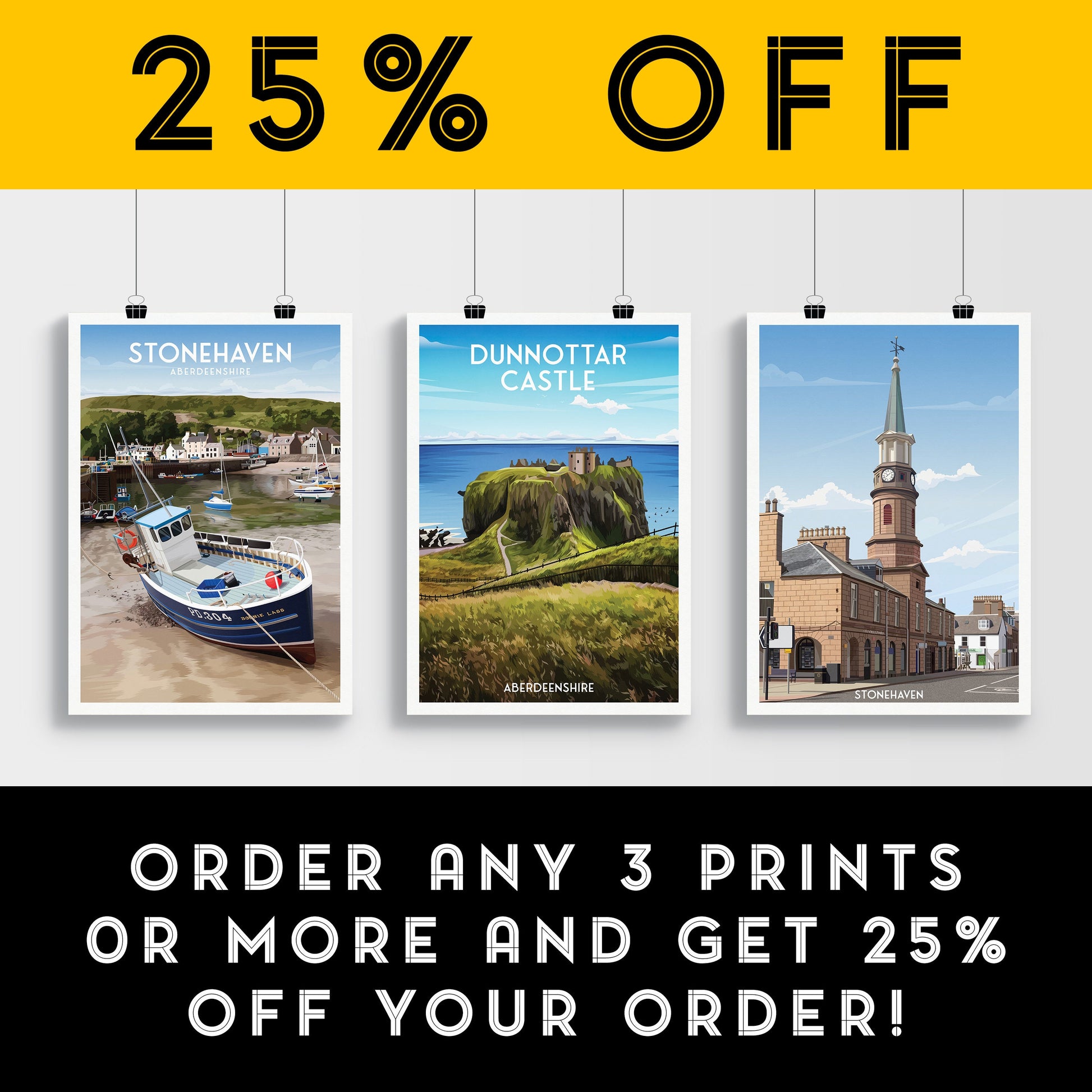 Dunnottar Castle Travel Poster - A Breathtaking Scottish Adventure - Stonehaven Print - Wedding gift - Birthday present