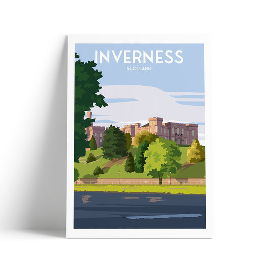 Inverness Travel Poster | Fort William to Inverness | Scottish Highlands | Inverness Castle | Great Scottish Trails