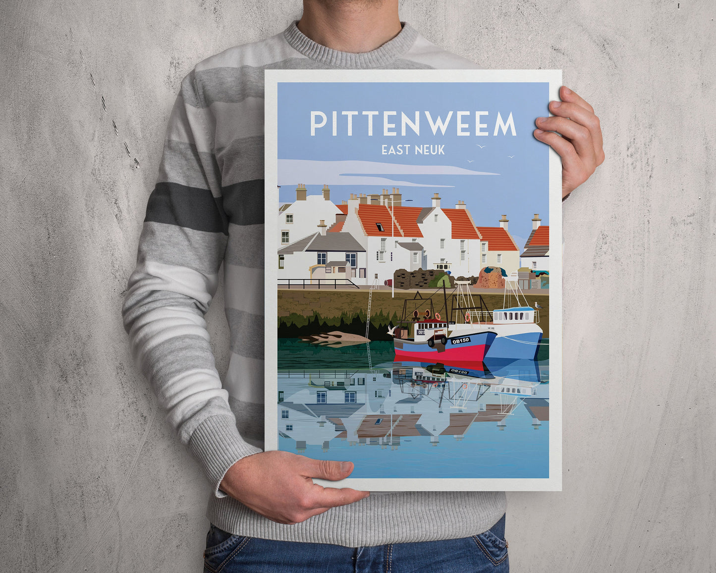 Pittenweem Harbour Poster, Fife Travel Poster, Fife East Neuk Wall Art Print, Scottish Gift, Pittenweem Arts Festival