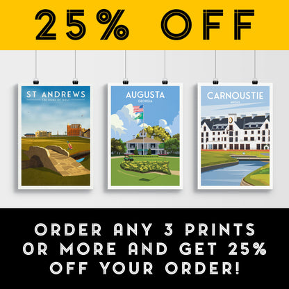 Augusta Golf Print, 18th Hole - Georgia Travel Poster - US Golf Course
