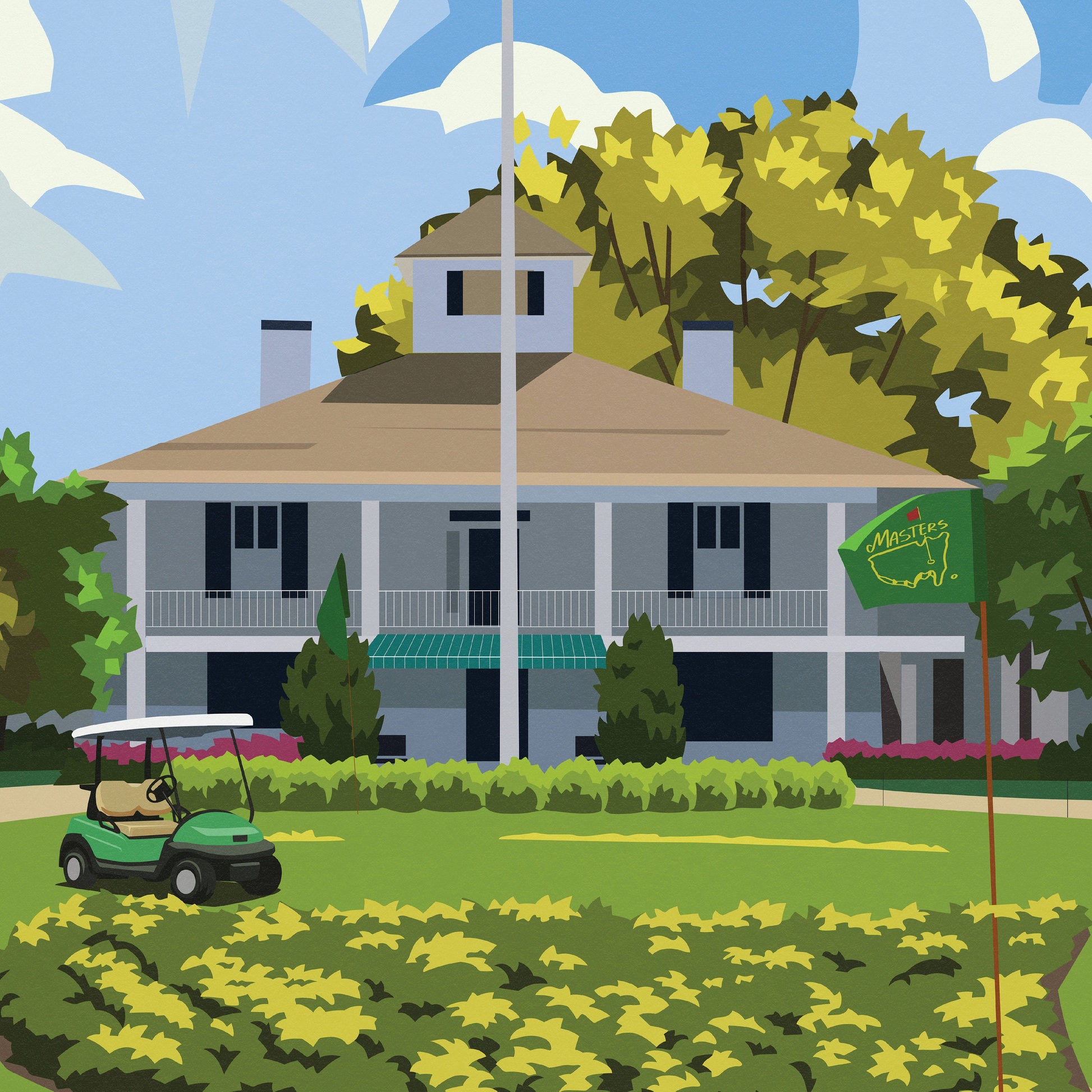 Augusta Golf Print, 18th Hole - Georgia Travel Poster - US Golf Course