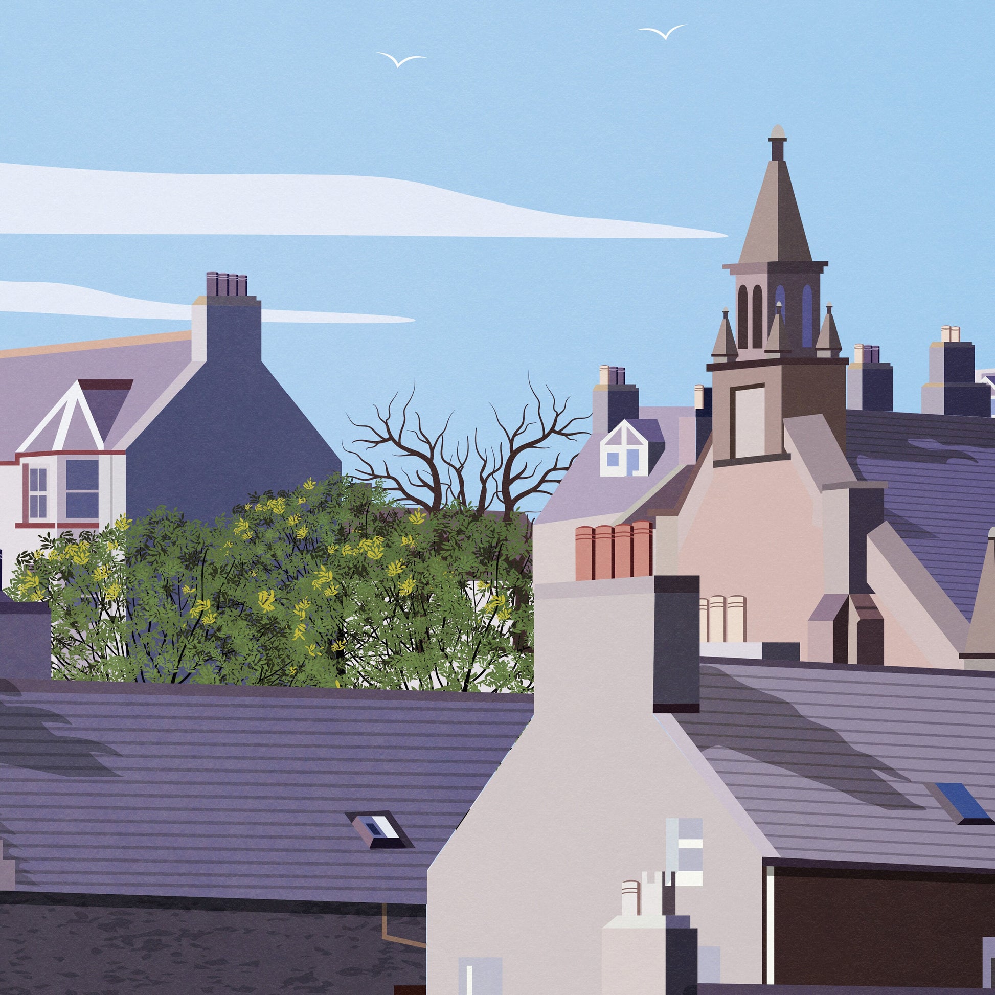 Stromness Travel Poster, Orkney, Scottish traditional travel print - Scotland Wall Art