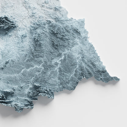 Guyana Artistic Relief Map - Unique 2D Wall Decor - Geology - 2D Shaded Relief Map