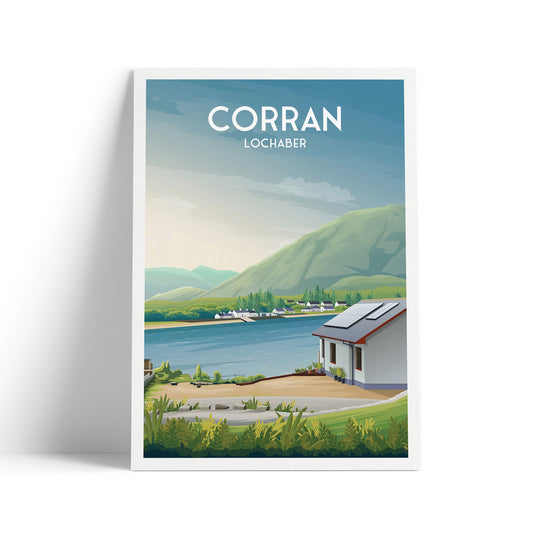 Corran Print - Travel Poster - Corran Point - Loch Hourn - Loch Linnhe - Lochaber - Highlands - Scotland