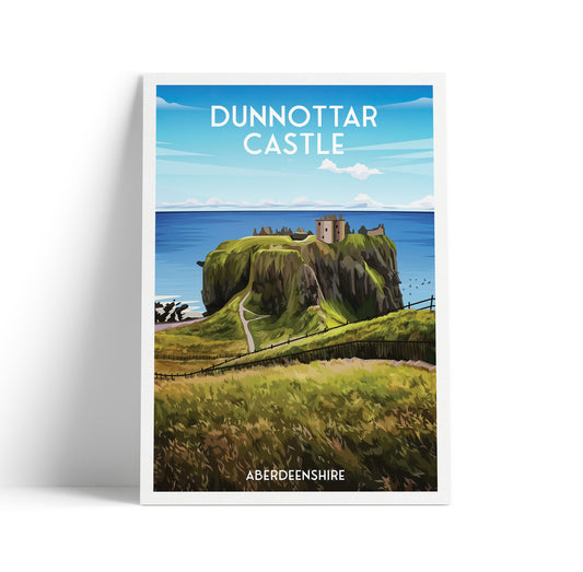 Dunnottar Castle Travel Poster - A Breathtaking Scottish Adventure - Stonehaven Print - Wedding gift - Birthday present