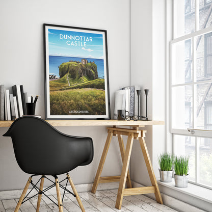 Dunnottar Castle Travel Poster - A Breathtaking Scottish Adventure - Stonehaven Print - Wedding gift - Birthday present