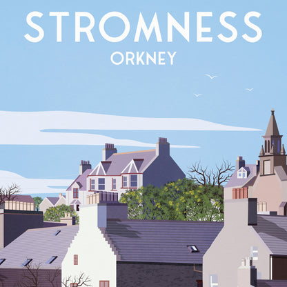 Stromness Travel Poster, Orkney, Scottish traditional travel print - Scotland Wall Art