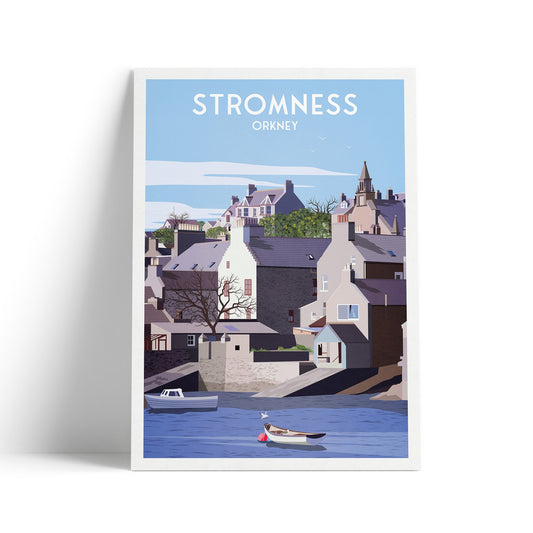 Stromness Travel Poster, Orkney, Scottish traditional travel print - Scotland Wall Art