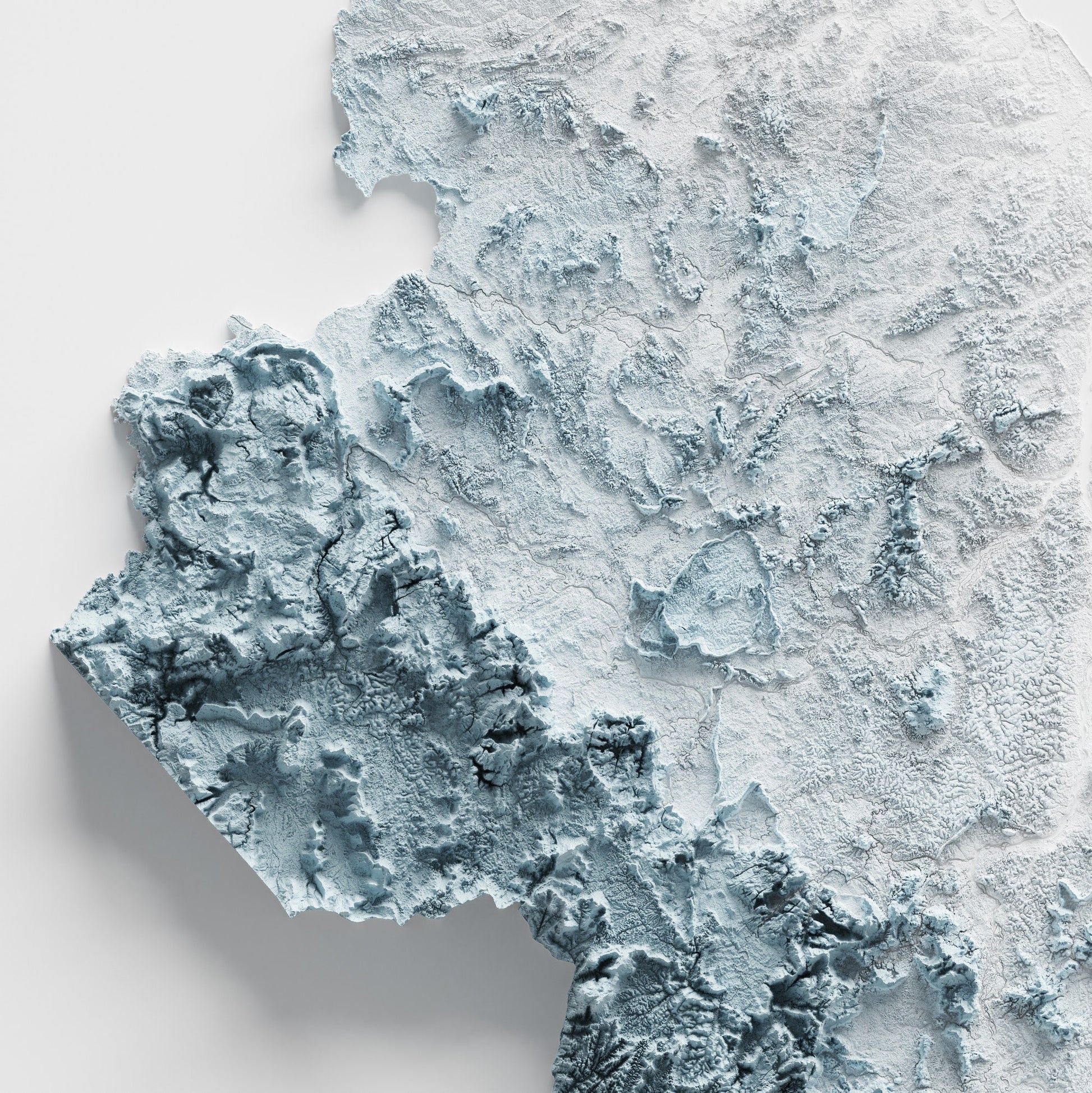 Guyana Artistic Relief Map - Unique 2D Wall Decor - Geology - 2D Shaded Relief Map