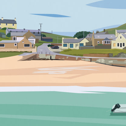 Collieston Bay Print - Aberdeenshire Travel Poster - Ellon - Scotland - Wall Art - Gift