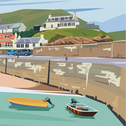 Collieston Bay Print - Aberdeenshire Travel Poster - Ellon - Scotland - Wall Art - Gift