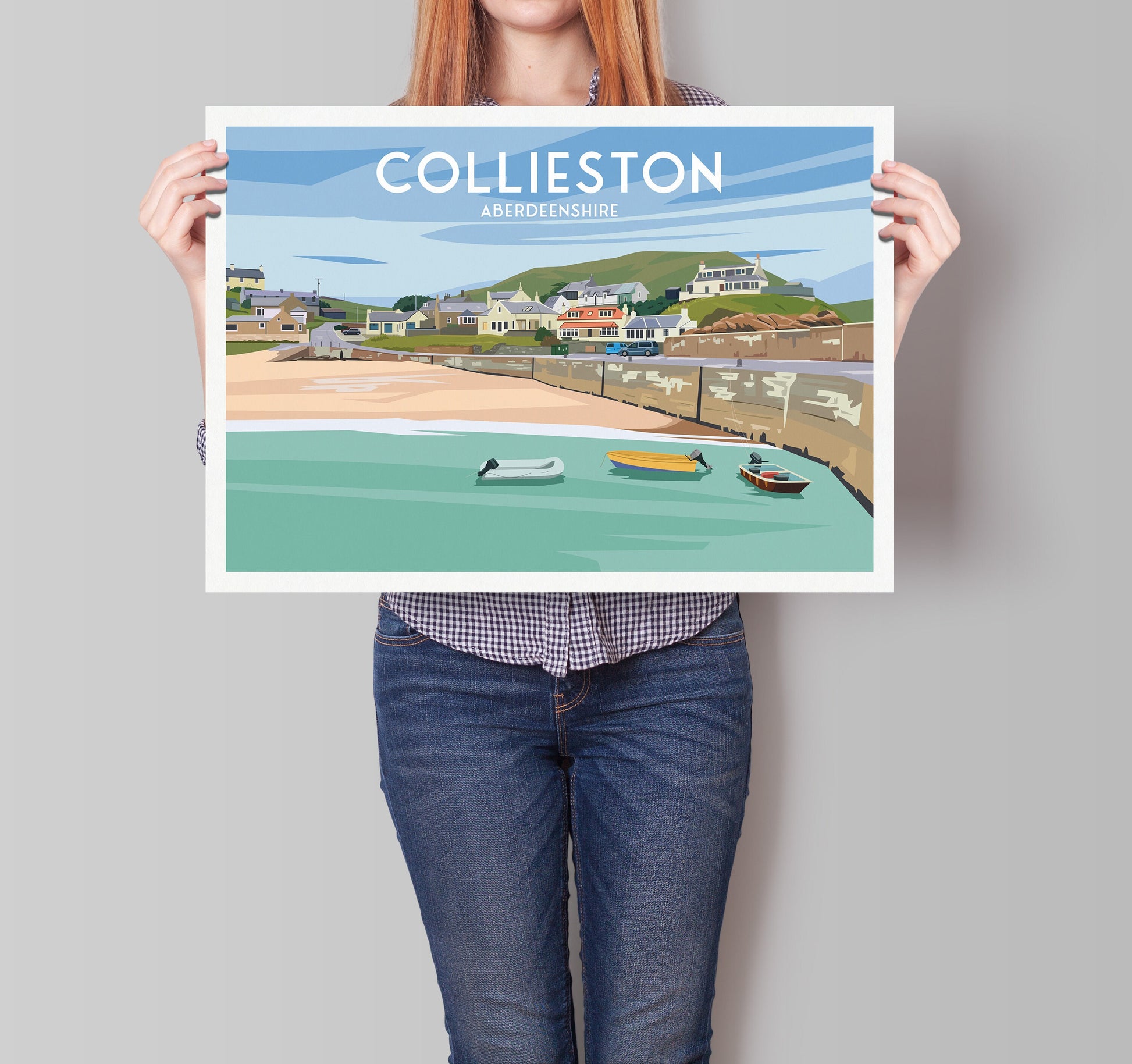 Collieston Bay Print - Aberdeenshire Travel Poster - Ellon - Scotland - Wall Art - Gift