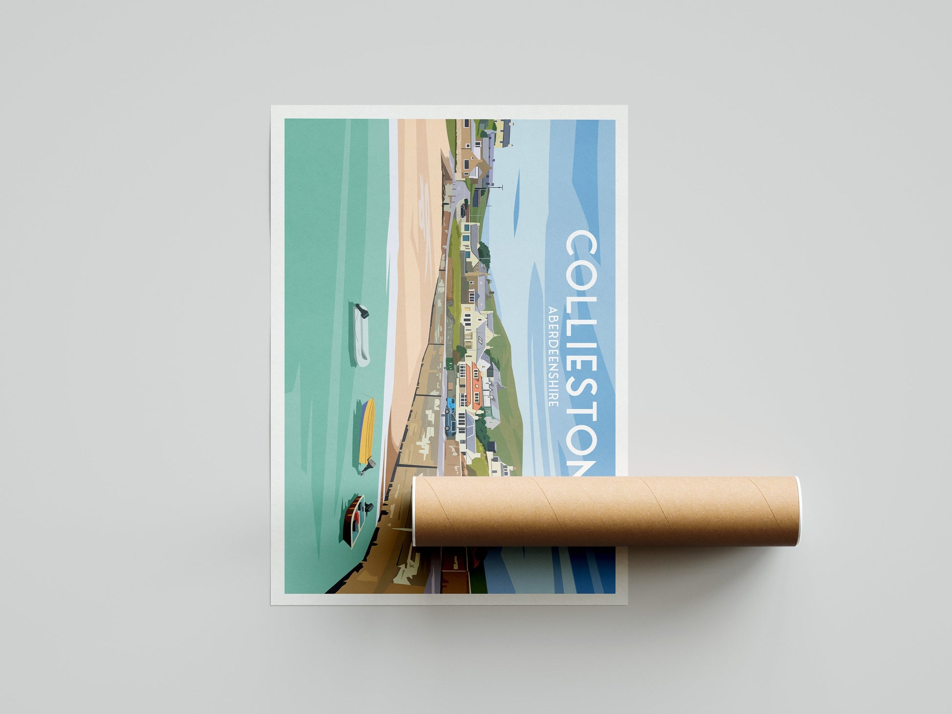 Collieston Bay Print - Aberdeenshire Travel Poster - Ellon - Scotland - Wall Art - Gift