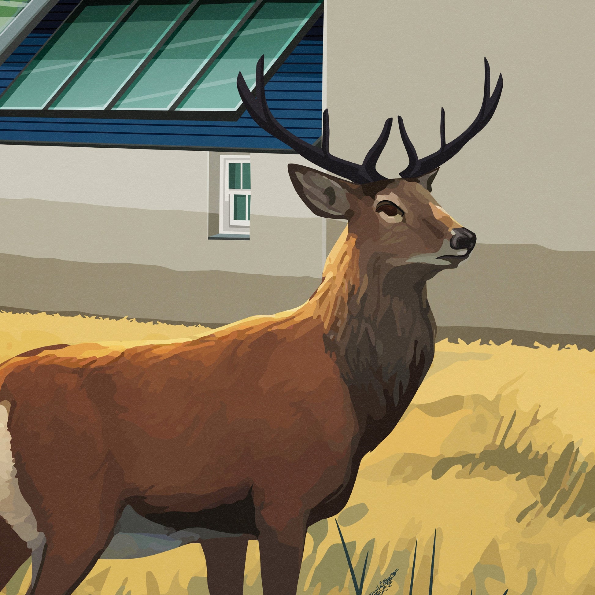 Applecross Print - Highland Travel Poster - Stag