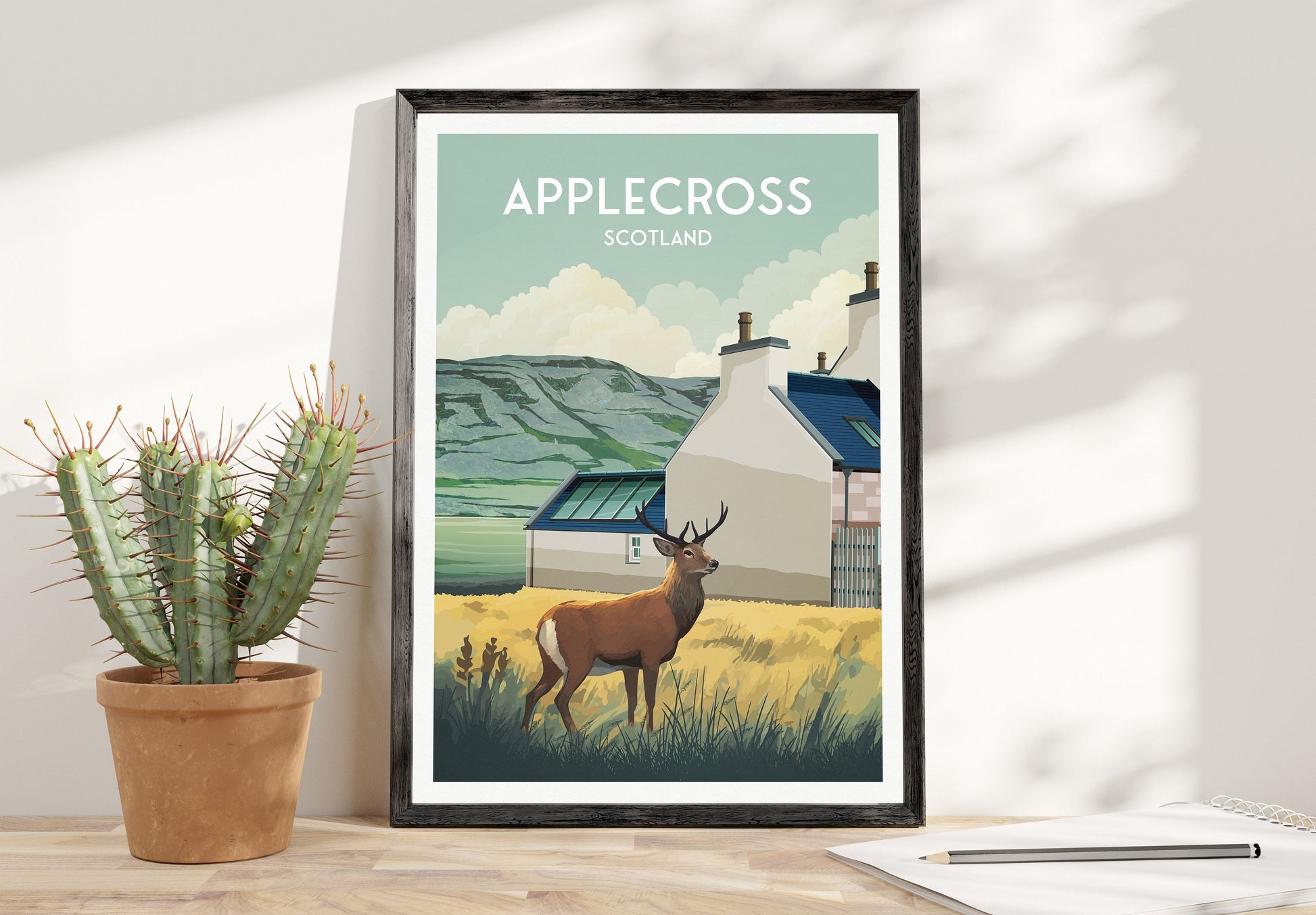 Applecross Print - Highland Travel Poster - Stag