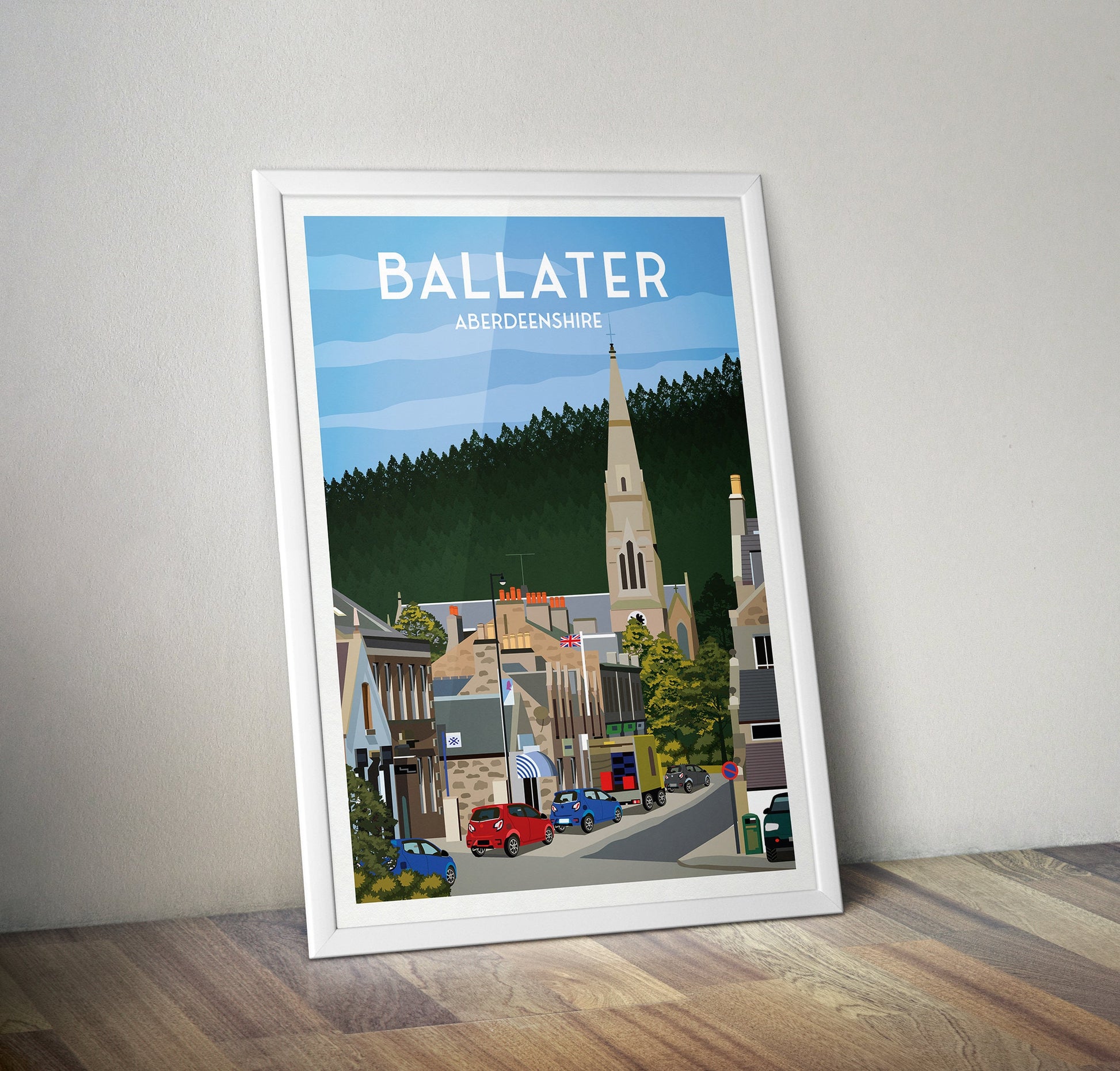 Ballater Print - Aberdeenshire Travel Poster - Scotland