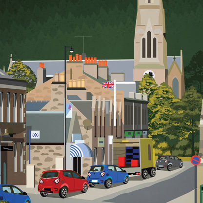 Ballater Print - Aberdeenshire Travel Poster - Scotland