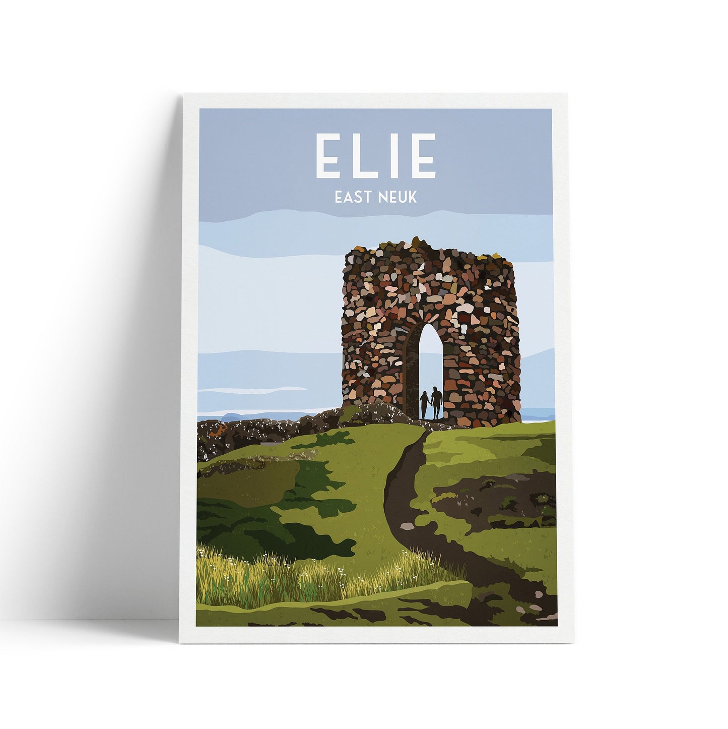 Lady's Tower Elie Print - East Neuk - Fife Coastal Path - Travel Poster - Elie and Earlsferry - Leven