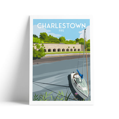 Charlestown Travel Poster | Fife | Scotland | Limekilns