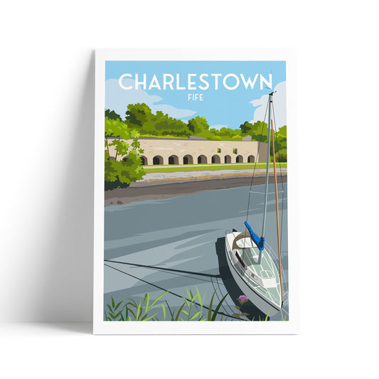 Charlestown Travel Poster | Fife | Scotland | Limekilns