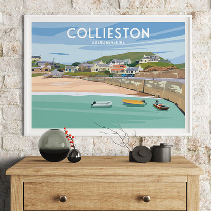 Collieston Bay Print - Aberdeenshire Travel Poster - Ellon - Scotland - Wall Art - Gift