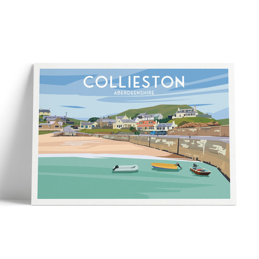 Collieston Bay Print - Aberdeenshire Travel Poster - Ellon - Scotland - Wall Art - Gift