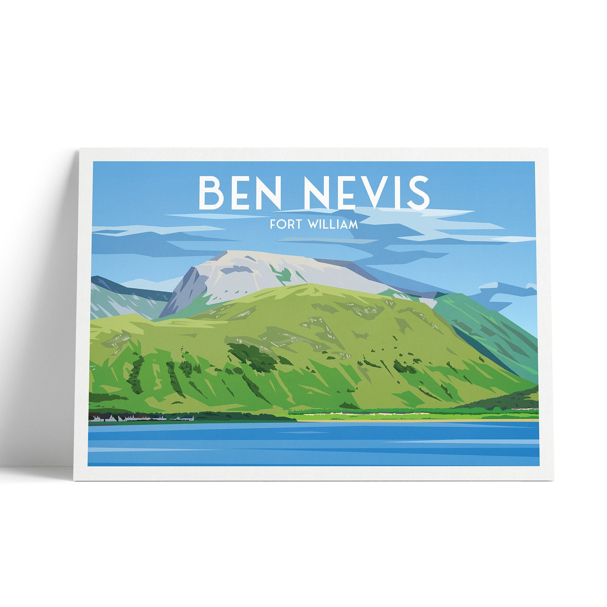 Ben Nevis Print - Fort William Travel Poster - The Three Peaks - West Highland Way - Scotland - Lochaber