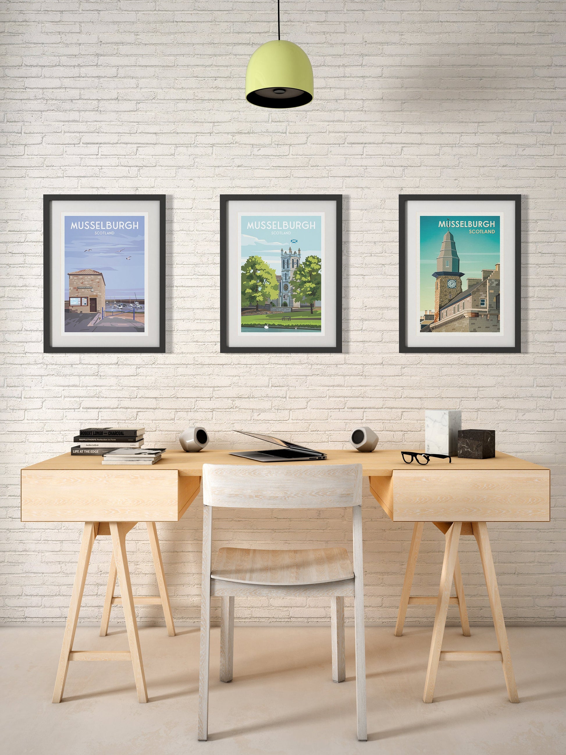Musselburgh Fisherrow Harbour Print - Travel Poster - Edinburgh Poster - East Lothian - Midlothian
