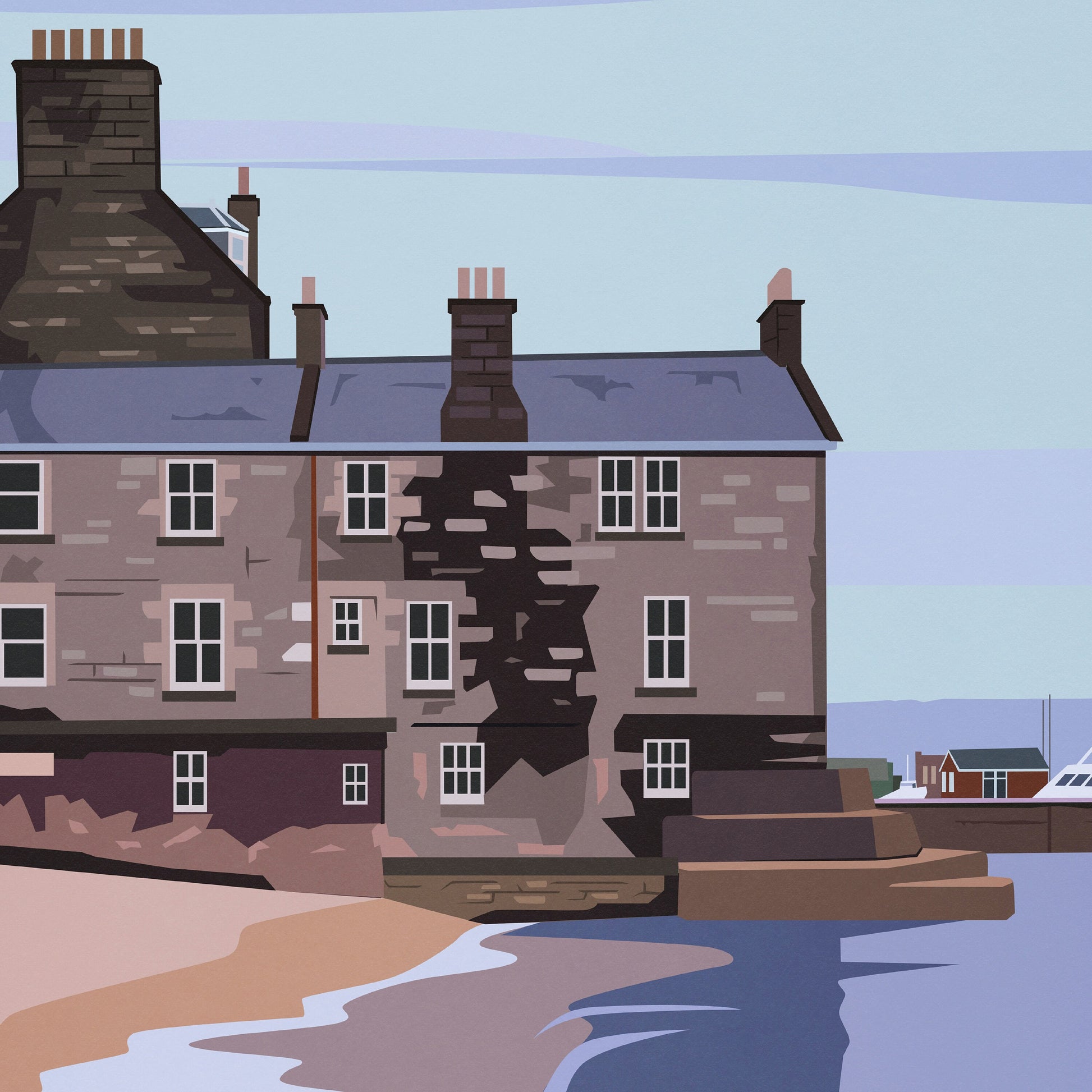 Lerwick, Shetlands Travel Poster Print - Scotland Wall Art - A3, A2, A1 Sizes Available