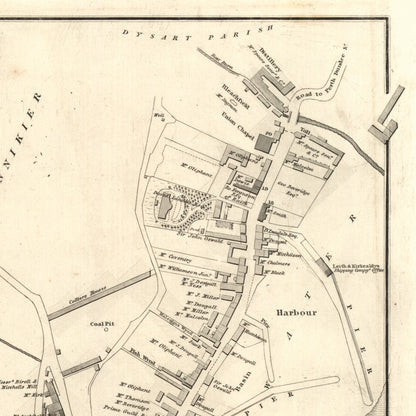 Kirkcaldy Map | Plan of the Town of Kirkcaldy from actual survey | Kingodm of Fife | Scotland Print | Vintage Poster Reproduction