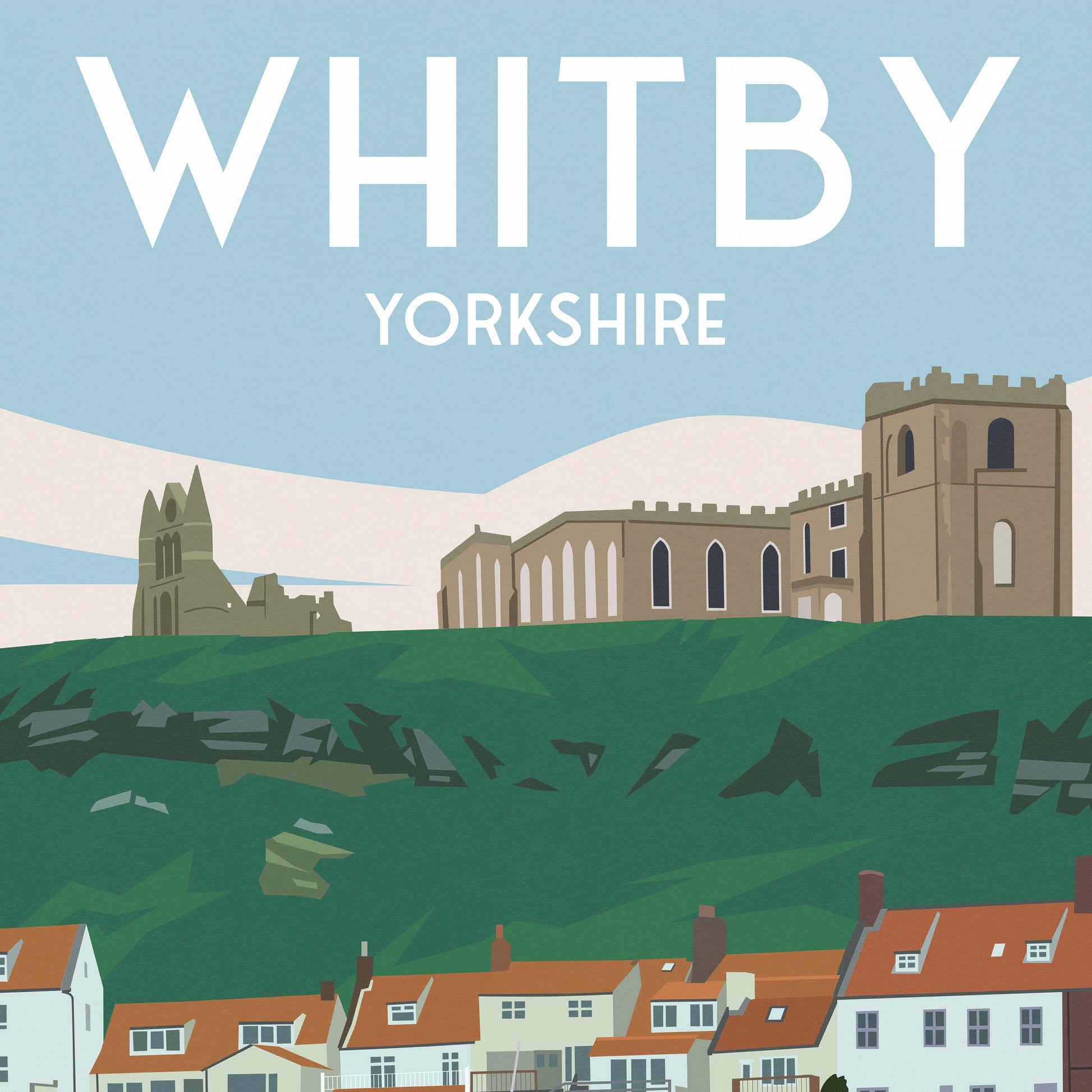 Whitby Abbey Travel Poster | Lifebout | North Yorkshire Wall Art | Home Decor Artwork | Wedding gift | Birthday Present