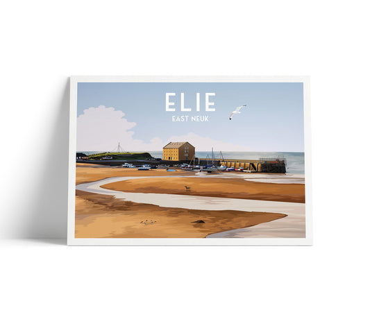 Elie Print - The Granary - Fife Coastal Path - Travel Poster - Elie and Earlsferry - Leven