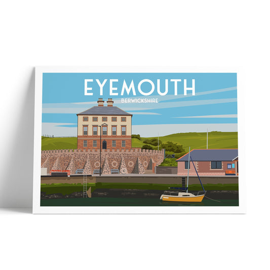 Eyemouth Harbour Print - Travel Poster - Scottish Wall Art - Scotland Gift