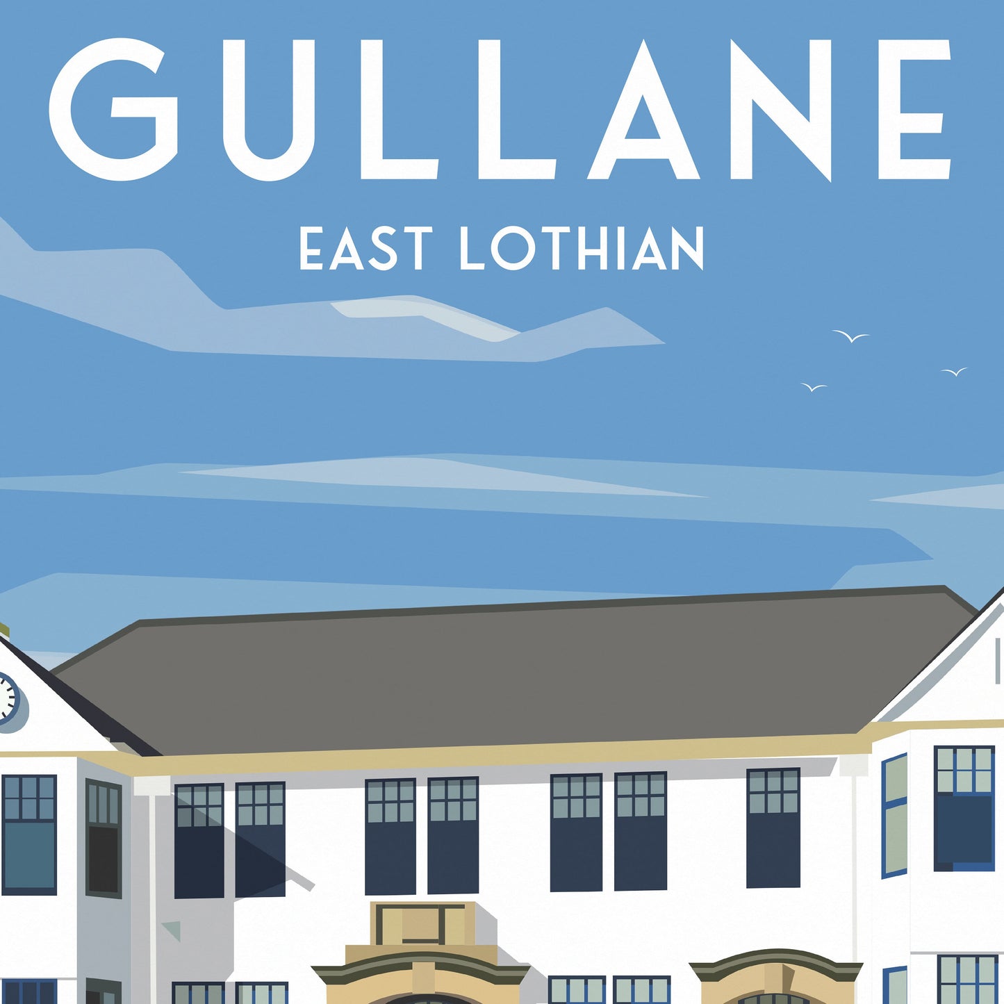 Gullane Golf Course Travel Poster - East Lothian Print - Scotland Wall Art