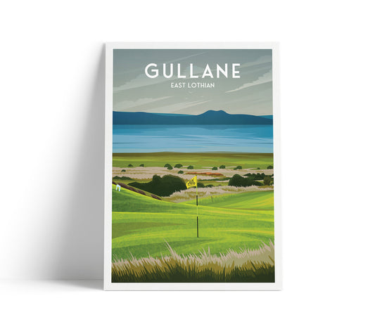 Gullane Golf Course No 3 - Travel Poster - East Lothian Print - Scotland Wall Art
