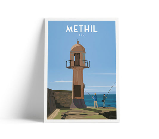 Methil Lighthouse Print - Fife Coastal Path - Travel Poster