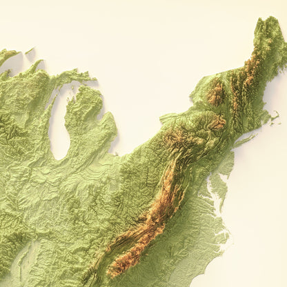 United States Art Relief Map - 2D Print - USA Geology - 2D Shaded Relief Map - United States of America