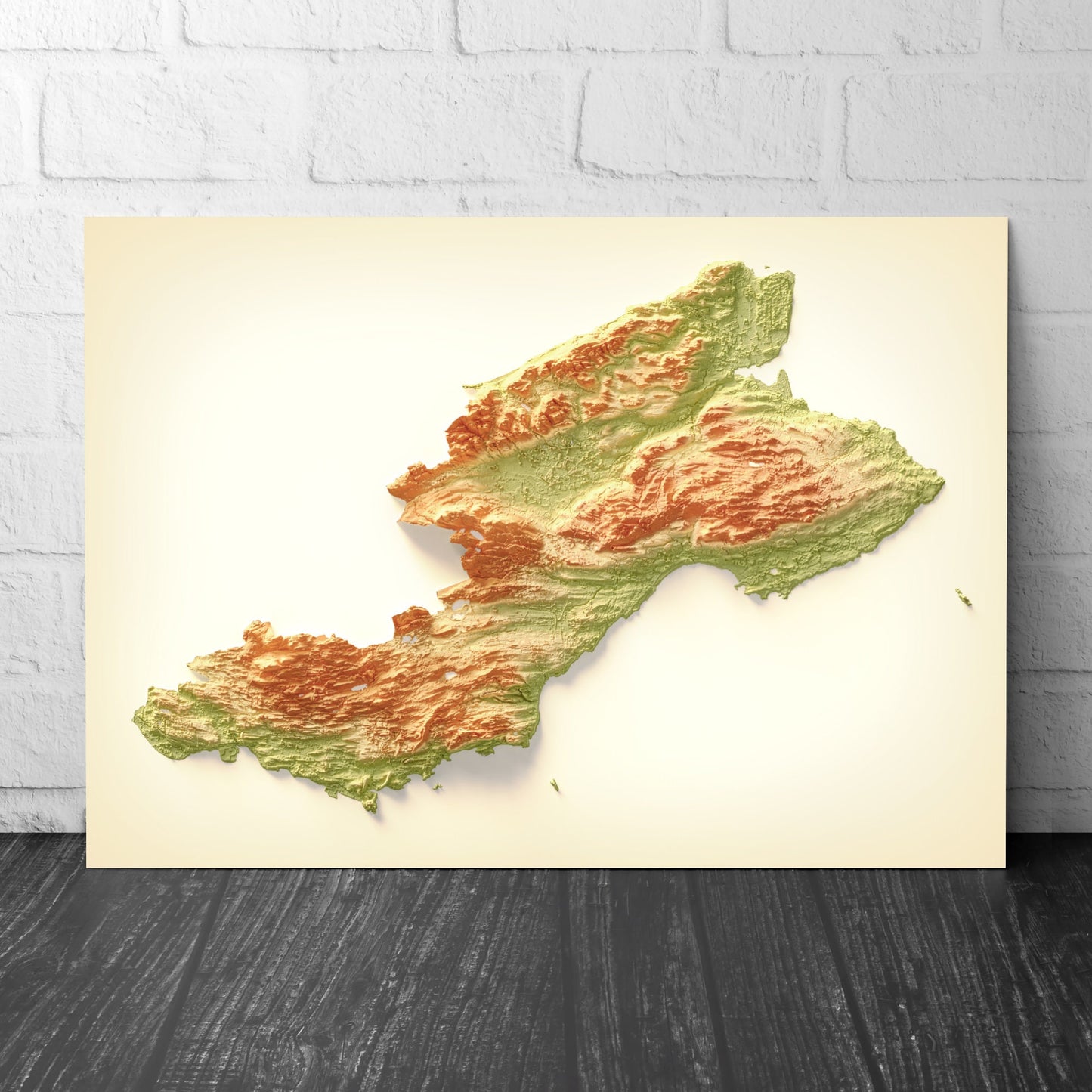 Fife Art Relief Map - 2D Print - Scotland Geology Poster - 2D Shaded Relief Map