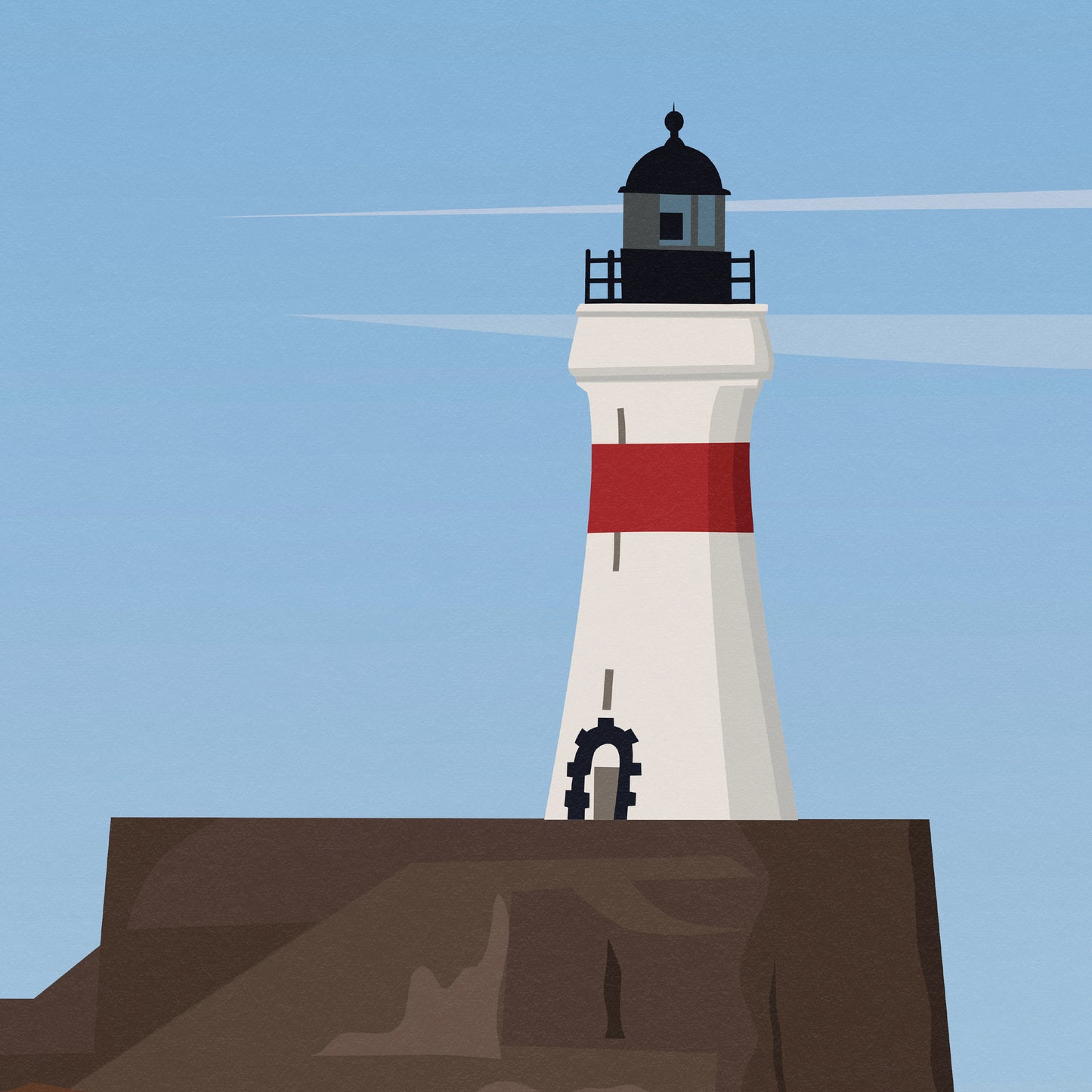 Fraserburgh Print - Aberdeenshire Travel Poster - Lighthouse - Lifeboat - Seaguls