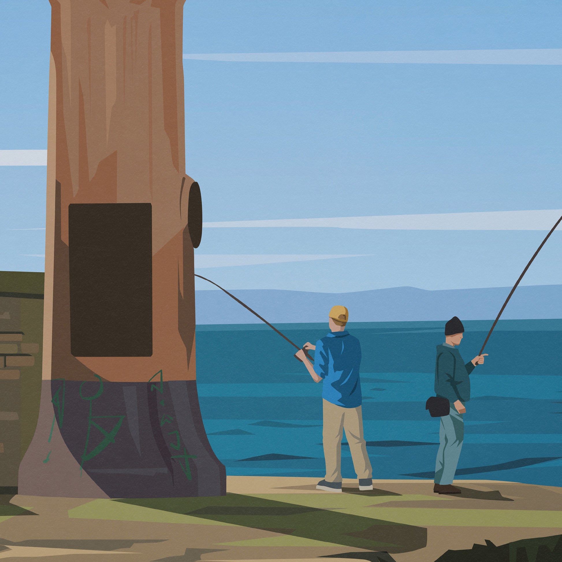 Methil Lighthouse Print - Fife Coastal Path - Travel Poster