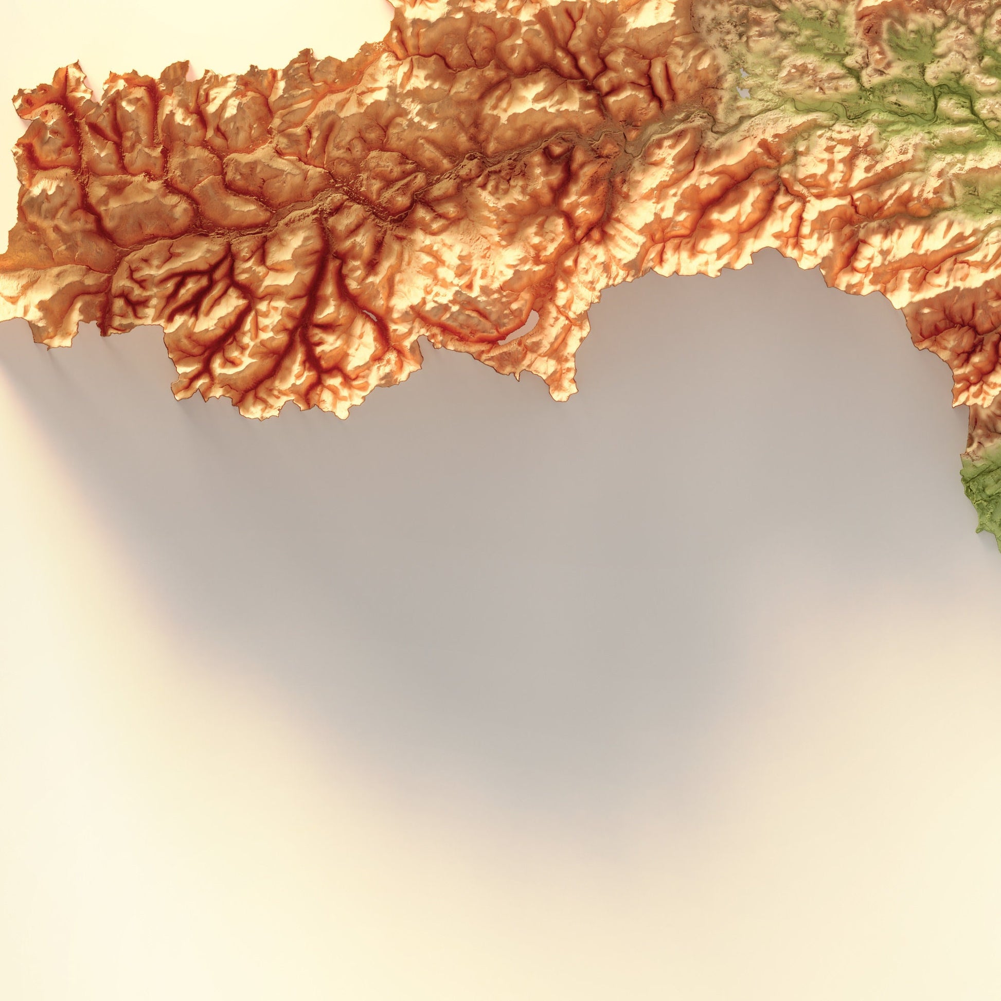 Aberdeenshire Art Relief Map - 2D Print - Scotland Geology Poster - 2D Shaded Relief Map