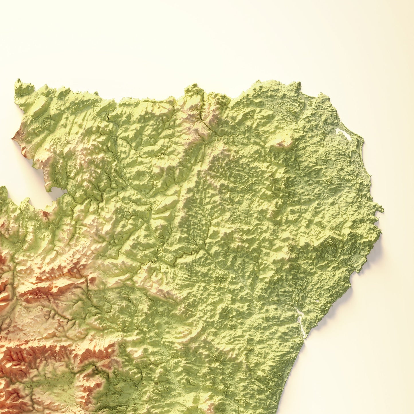 Aberdeenshire Art Relief Map - 2D Print - Scotland Geology Poster - 2D Shaded Relief Map