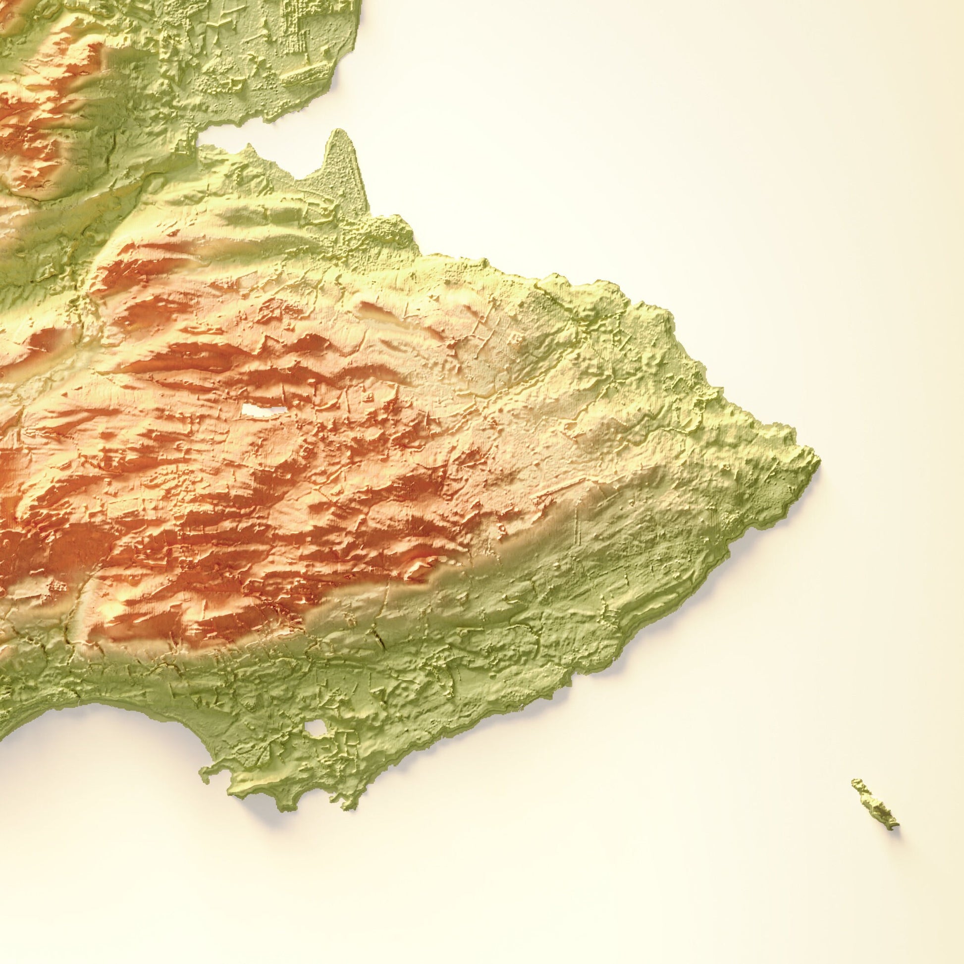 Fife Art Relief Map - 2D Print - Scotland Geology Poster - 2D Shaded Relief Map