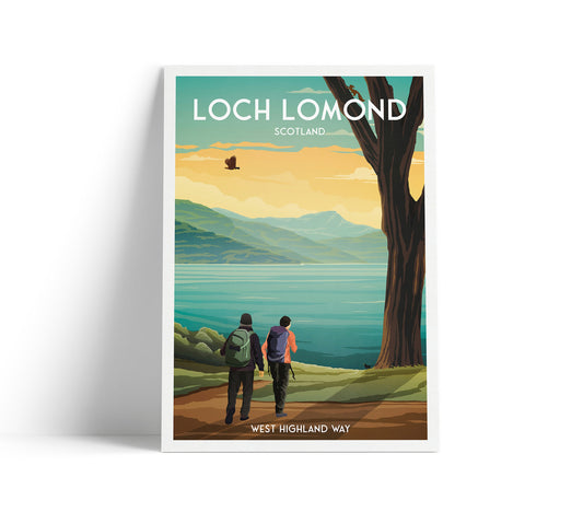 Loch Lomond Print - West Highland Way - Scottish Travel Poster