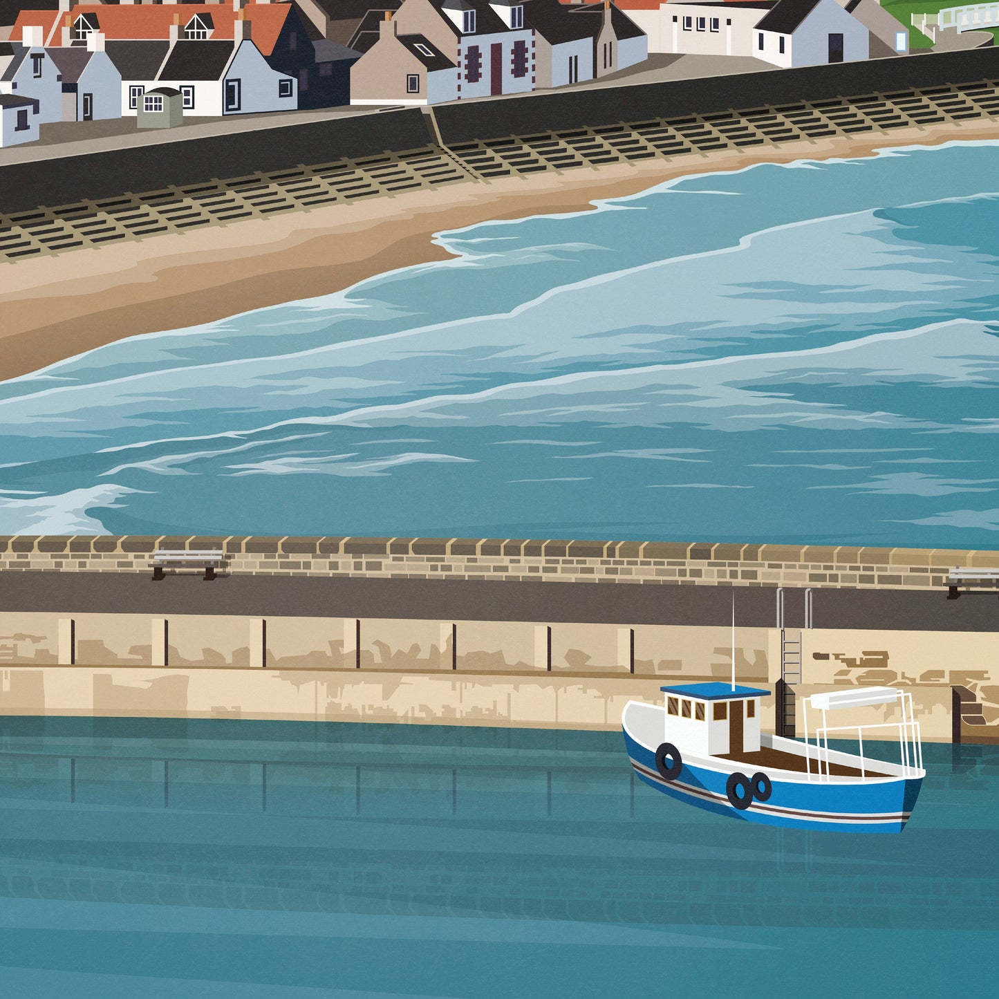 Cullen Print - Moray Firth - Viaduct -Harbour - Scotland - Travel Poster