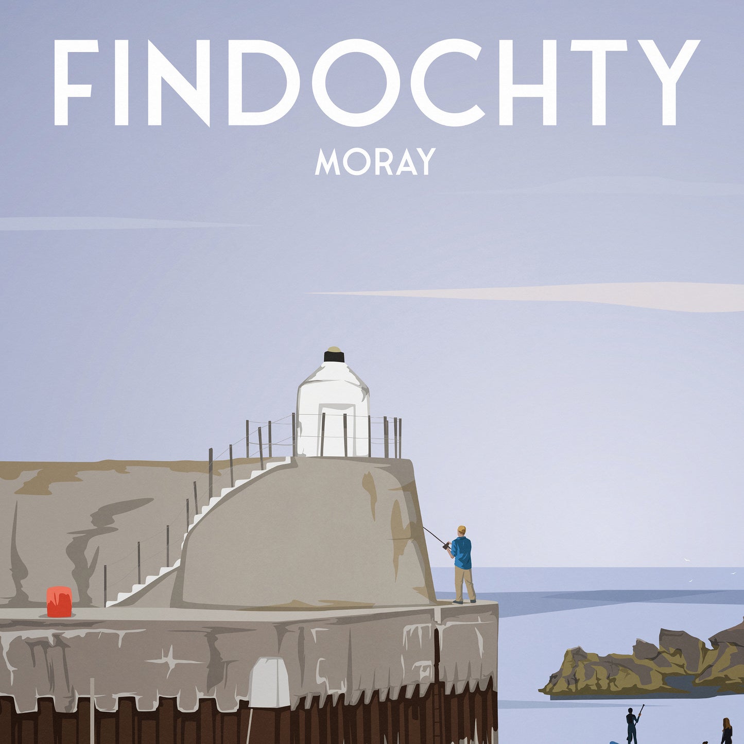Findochty Print - Moray Firth - Buckie - Harbour- Paddleboarding - Scotland - Travel Poster